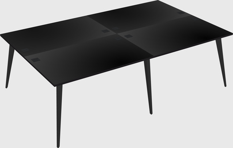 Shared rectangular office desk system