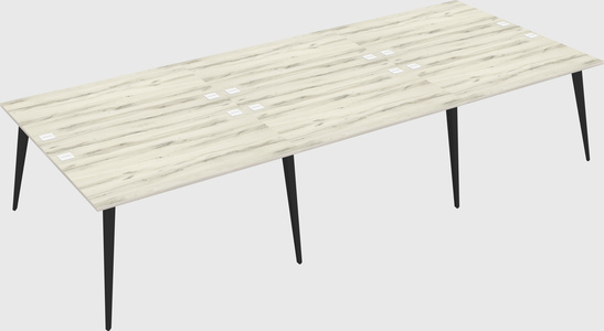 Shared rectangular office desk system