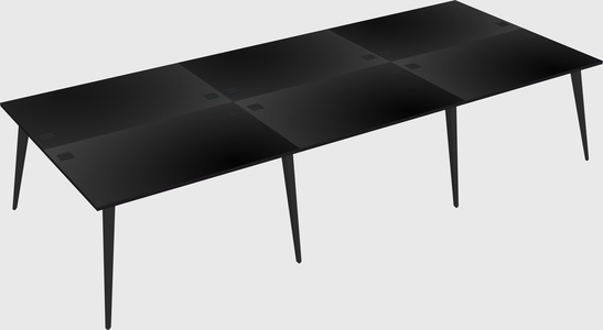 Shared rectangular office desk system