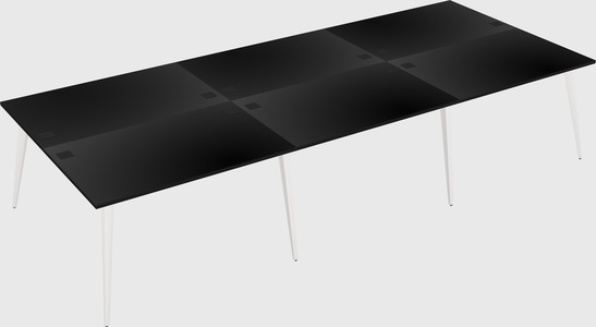 Shared rectangular office desk system