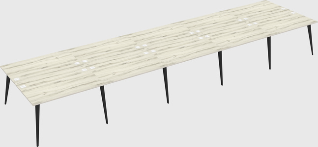 Shared rectangular office desk system