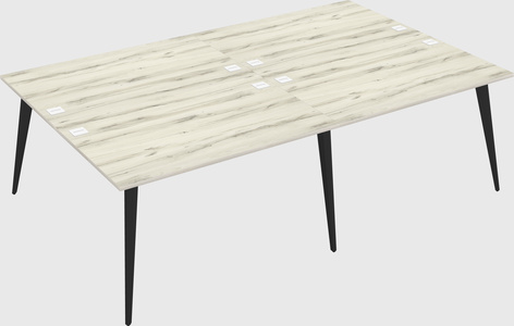 Shared rectangular office desk system