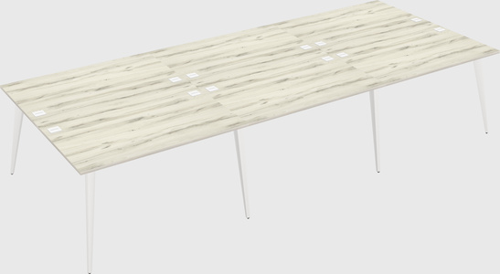 Shared rectangular office desk system