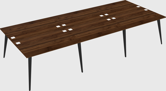 Shared rectangular office desk system