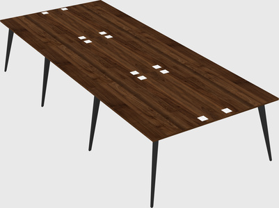Shared rectangular office desk system