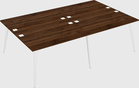Shared rectangular office desk system