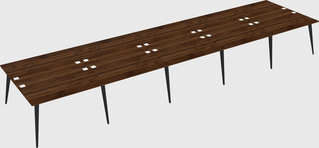 Shared rectangular office desk system