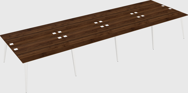 Shared rectangular office desk system