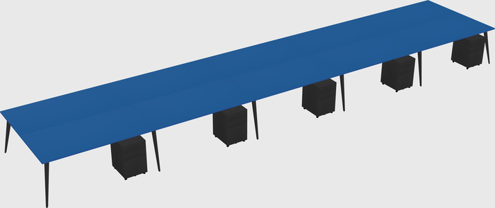 Shared rectangular office desk system