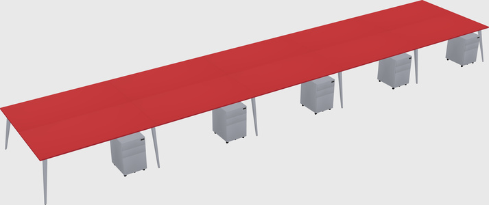 Shared rectangular office desk system