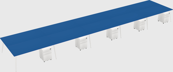 Shared rectangular office desk system