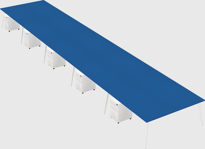 Shared rectangular office desk system