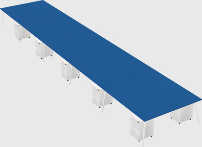Shared rectangular office desk system