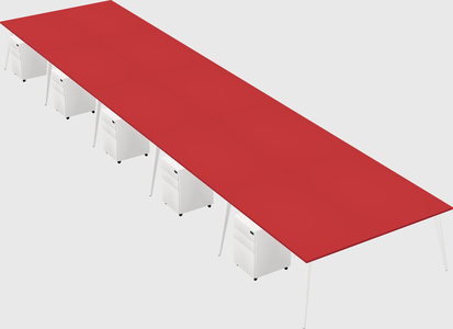 Shared rectangular office desk system