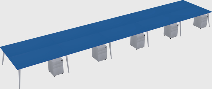 Shared rectangular office desk system