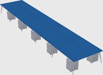 Shared rectangular office desk system