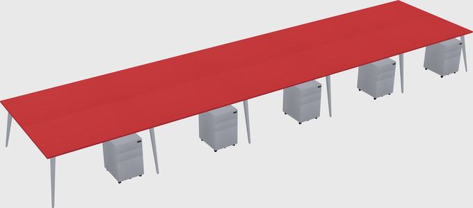 Shared rectangular office desk system