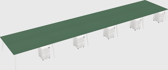 Shared rectangular office desk system