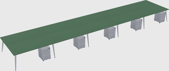 Shared rectangular office desk system