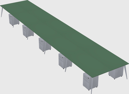 Shared rectangular office desk system