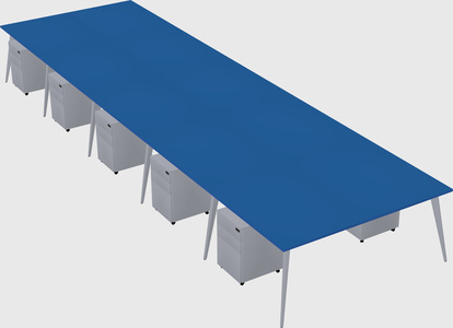 Shared rectangular office desk system