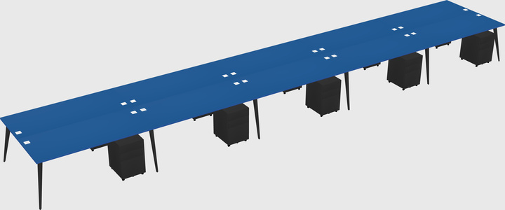 Shared rectangular office desk system