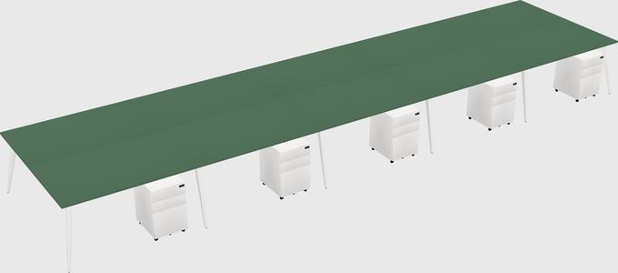 Shared rectangular office desk system