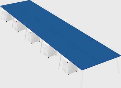 Shared rectangular office desk system