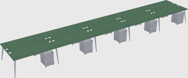 Shared rectangular office desk system