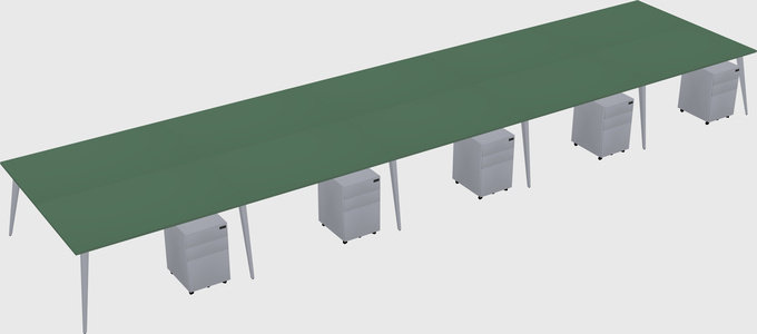 Shared rectangular office desk system