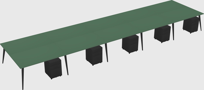 Shared rectangular office desk system