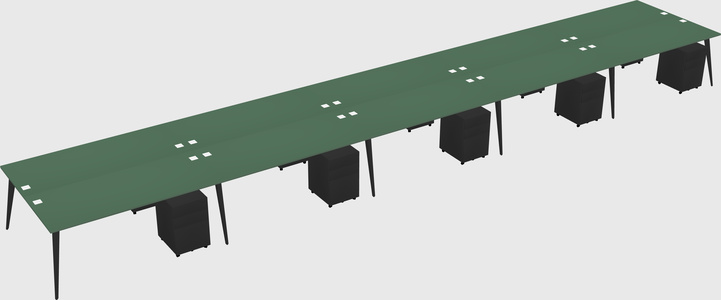 Shared rectangular office desk system
