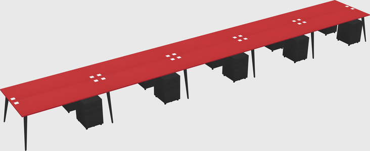 Shared rectangular office desk system