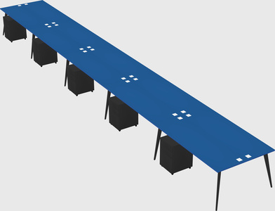 Shared rectangular office desk system