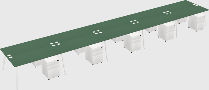Shared rectangular office desk system