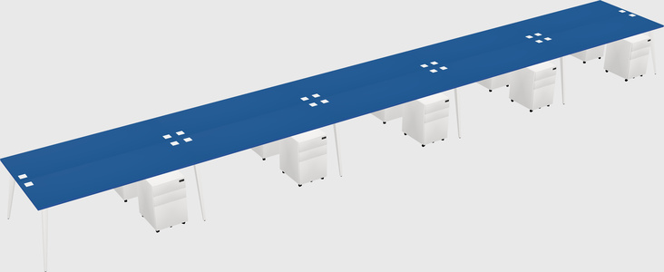 Shared rectangular office desk system
