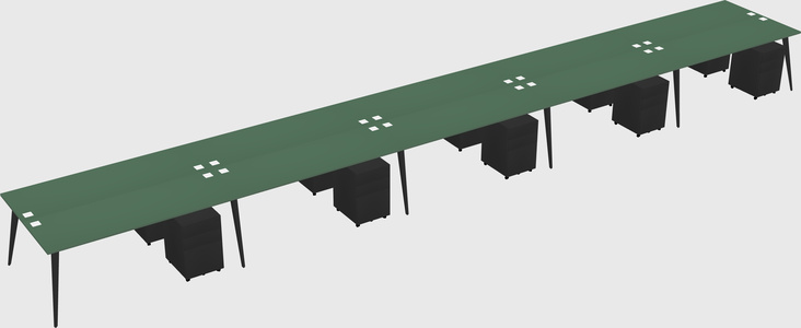 Shared rectangular office desk system