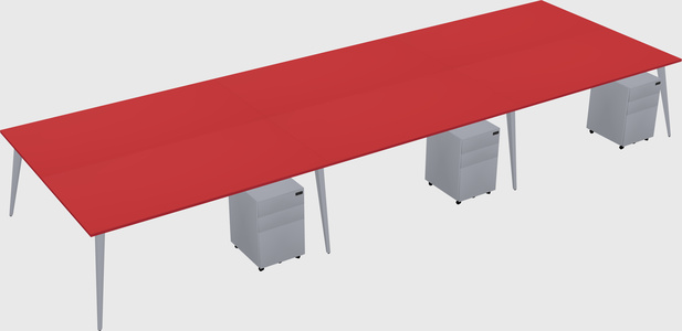 Shared rectangular office desk system