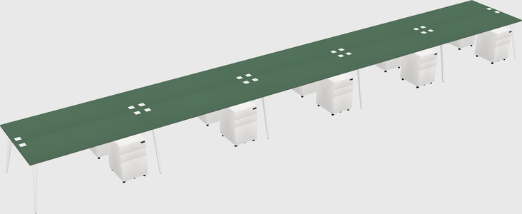 Shared rectangular office desk system