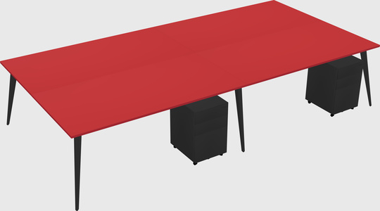 Shared rectangular office desk system