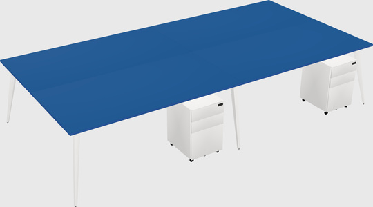 Shared rectangular office desk system