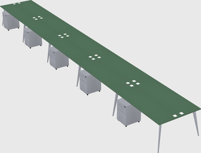 Shared rectangular office desk system