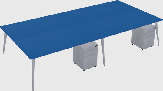 Shared rectangular office desk system