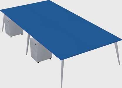 Shared rectangular office desk system