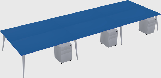 Shared rectangular office desk system