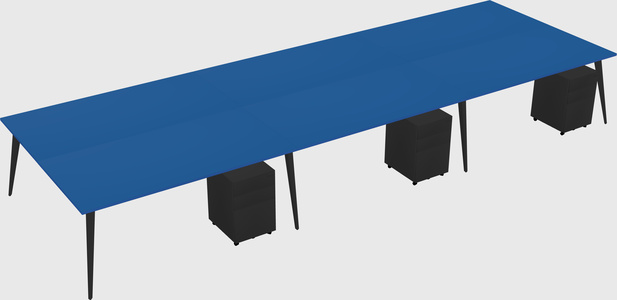 Shared rectangular office desk system