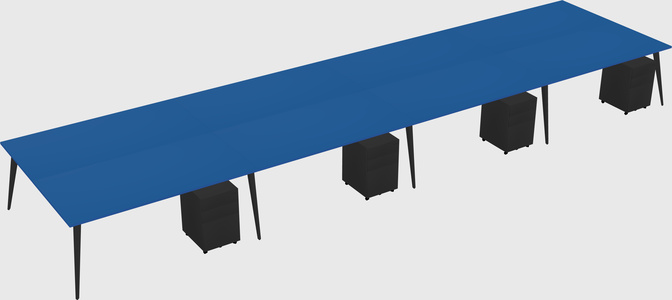 Shared rectangular office desk system