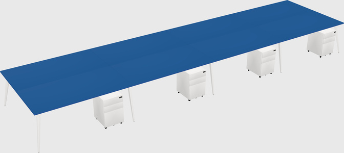 Shared rectangular office desk system