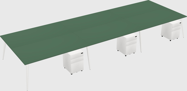 Shared rectangular office desk system