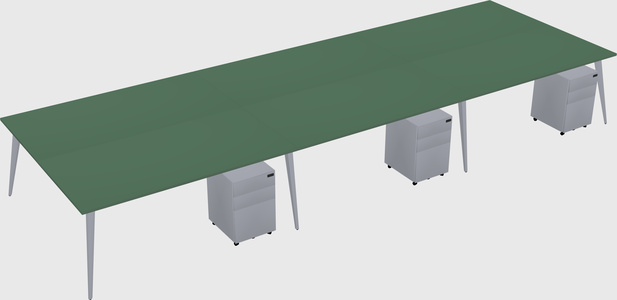 Shared rectangular office desk system